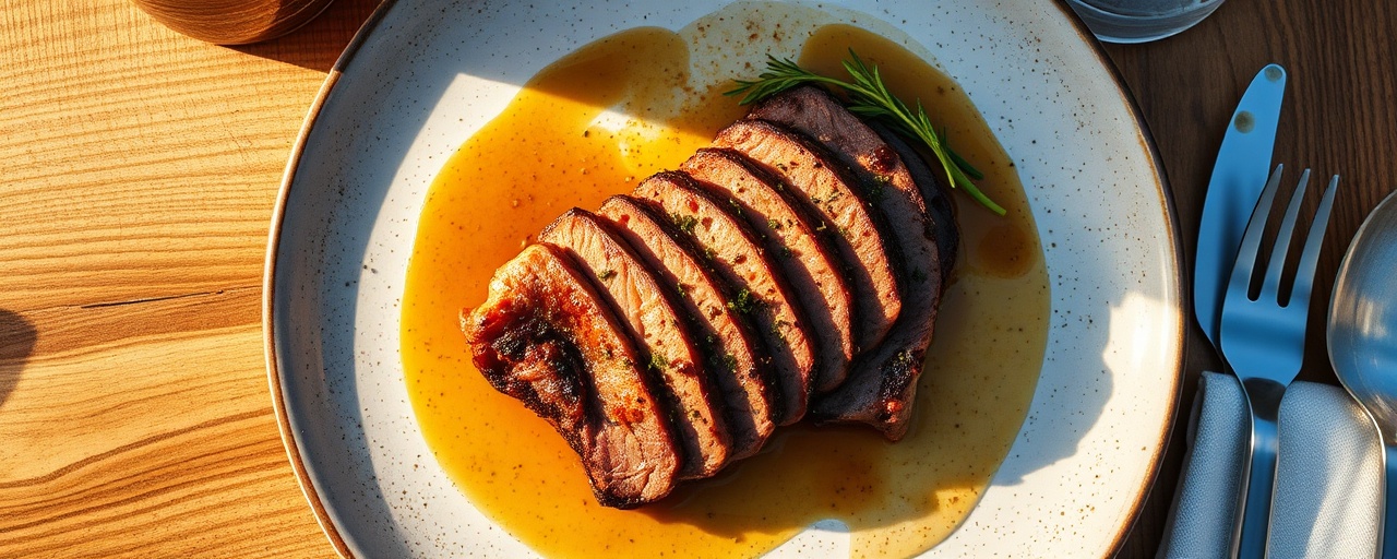 Flammende Schweinefiletstreifen mit Chipotle-Apfelwein-Sauce