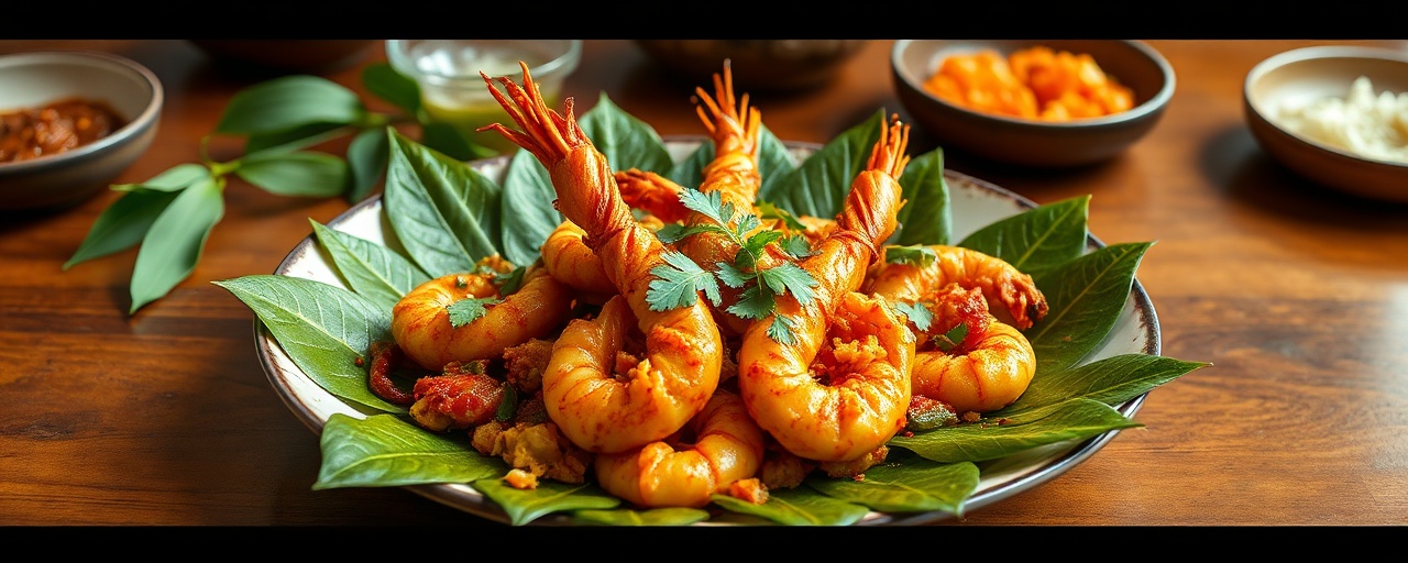 Flash-Fried Gochujang Tamarind Prawns with Curry Leaves