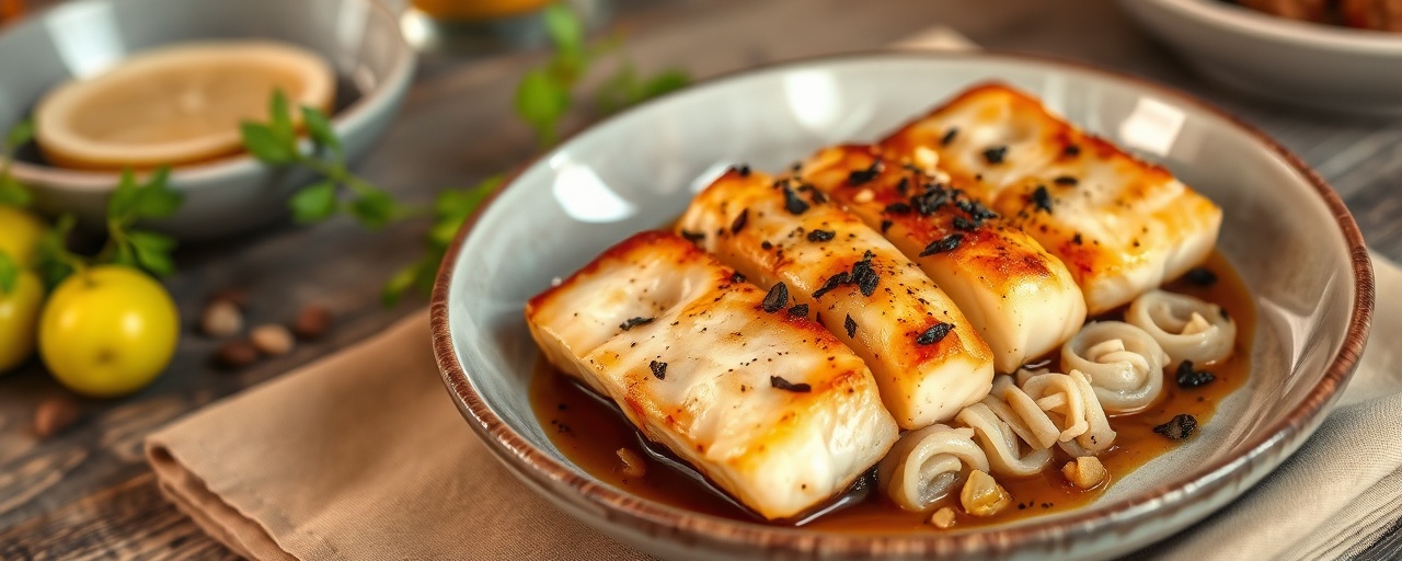 Flash-Fried Kona Kampachi with Black Garlic Pineapple Glaze