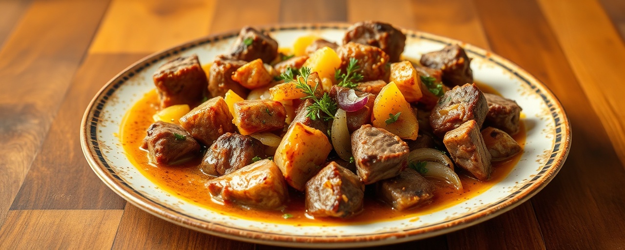 Flash-Fried Lamb Shank Chunks with Saffron-Infused Sauce