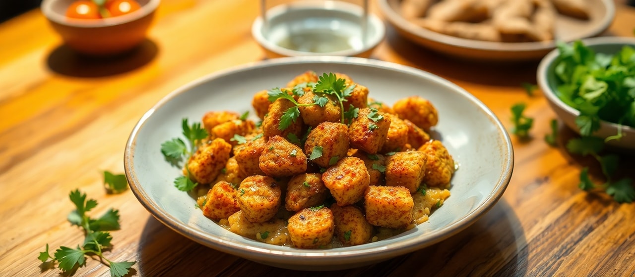 Flash-Fried Mediterranean Jackfruit Bowl