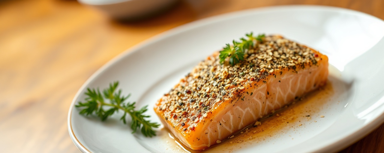 Flash-Fried Scottish Salmon with Sumac Oat Crust