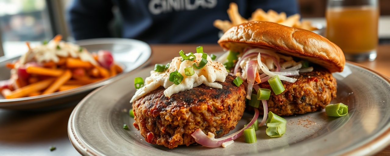 Flash-Fried Smoky Beef Patties with Tangy Tahini Slaw