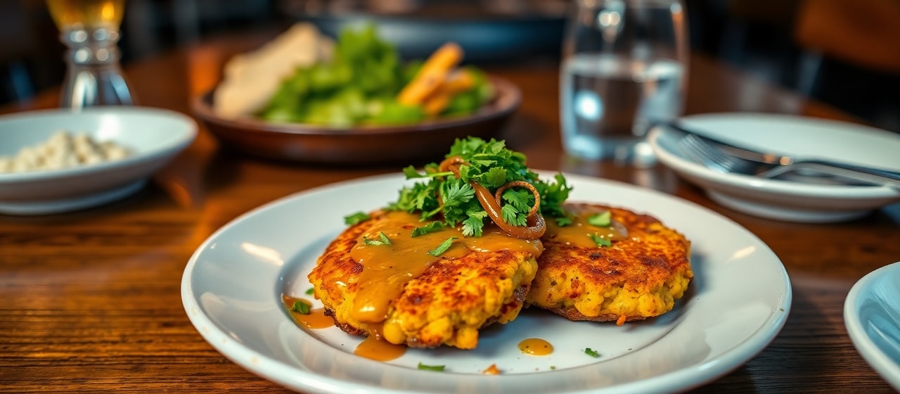 Flash-Fried Spicy Chickpea & Corn Fritters with Maple Drizzle