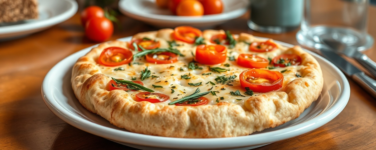 Focaccia di Ceci a Lunga Lievitazione con Rosmarino e Pomodorini