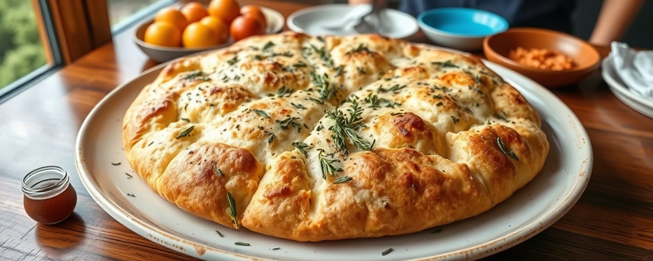 Focaccia Lunga Fermentazione con Crema di Ceci al Rosmarino