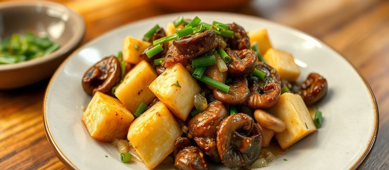 Fragrant Tofu and Mushroom Stir-fry with Garlic Chives