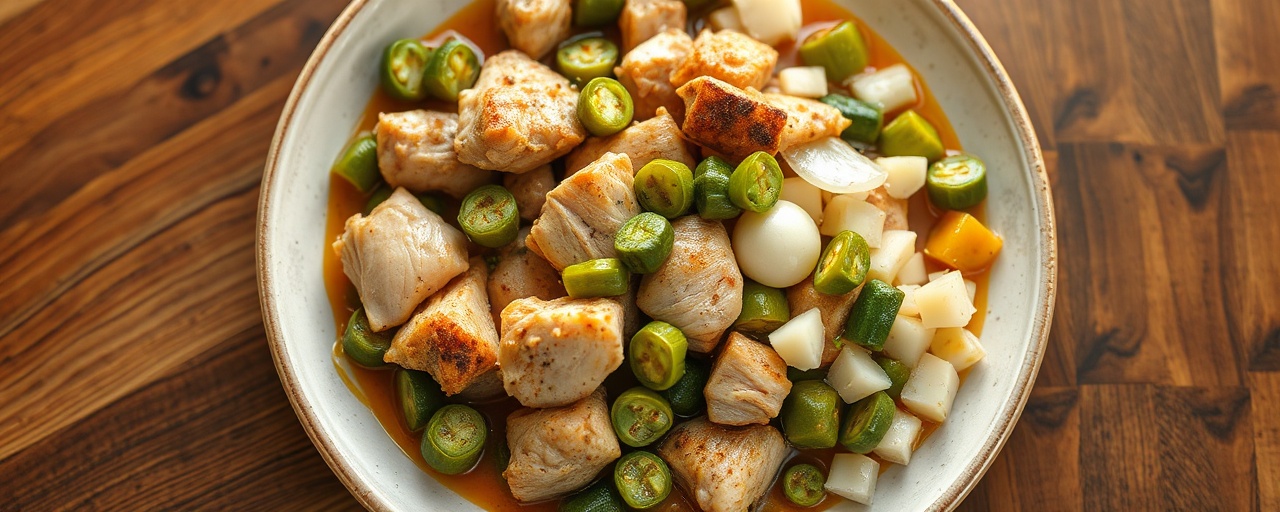 Frango com Pequi e Quiabo