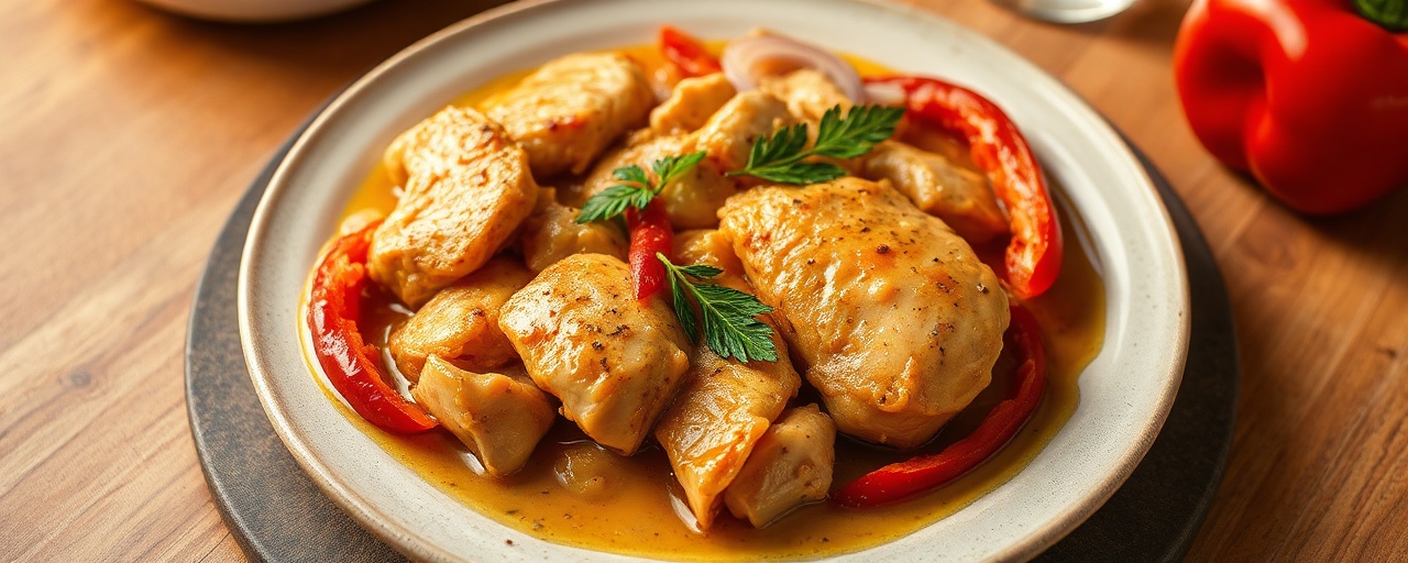 Frango Salteado com Romã e Pimenta Biquinho
