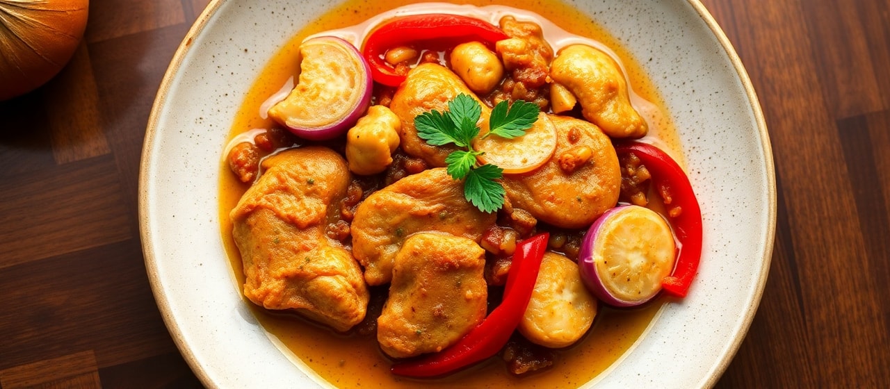 Frango Salteado com Romã e Pimenta Biquinho