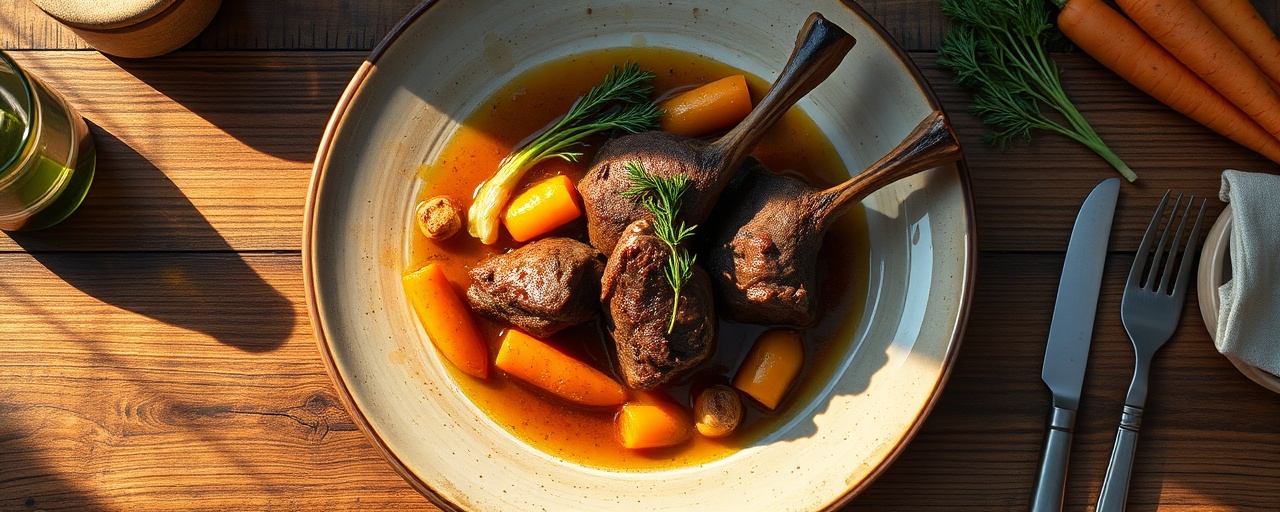 French Saffron Braised Lamb Shanks