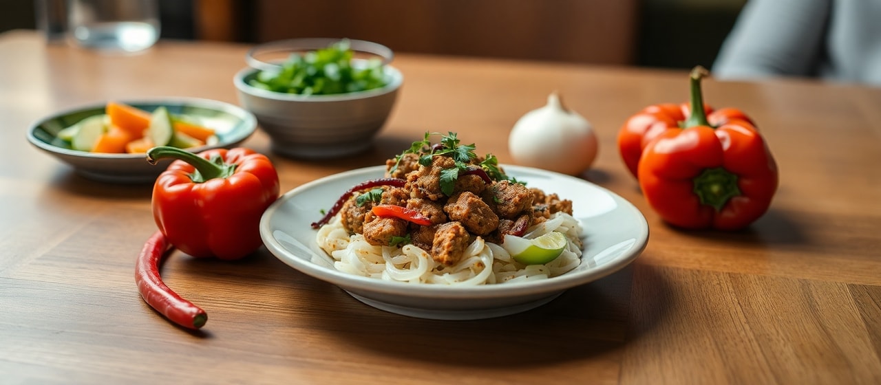 Fırında Baharatlı Tempeh ve Sebze Tabağı