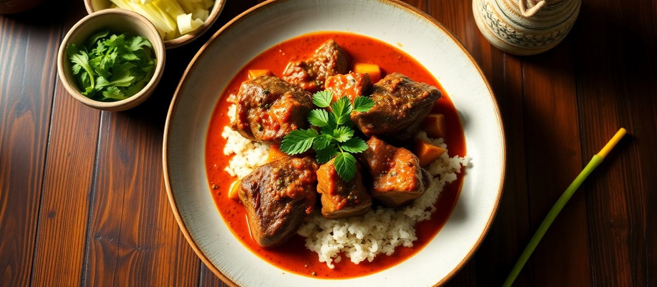 Gaeng Phet Gae Yang (Fire-Roasted Red Curry Lamb Shanks)