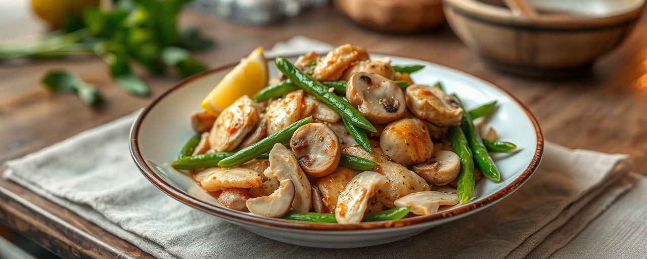 Gai Pad Manao Dong Hed Horm (Preserved Lemon Chicken & Mushroom Stir-fry)