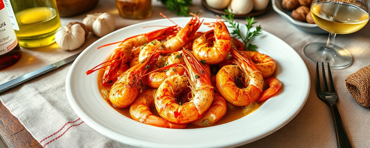 Gambas Salteadas com Açafrão e Alho