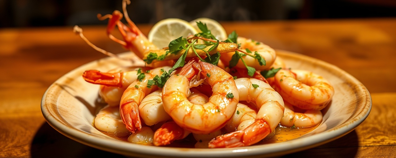 Gambas Wok-Salteadas con Ajo y Limón Conservado
