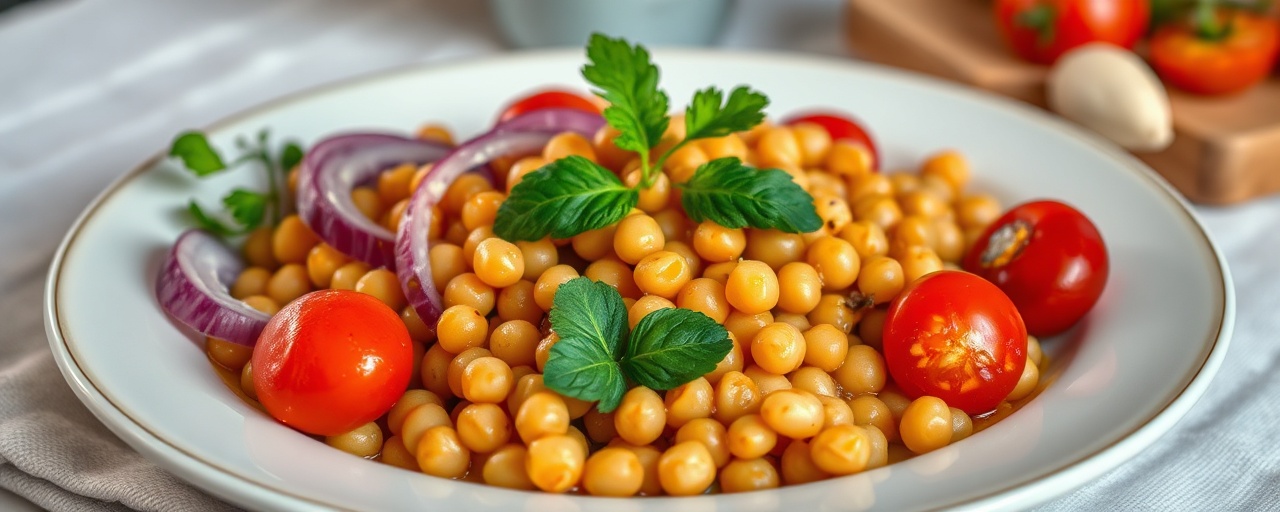 Garbanzos Estofados Colombianos con Plátano Maduro