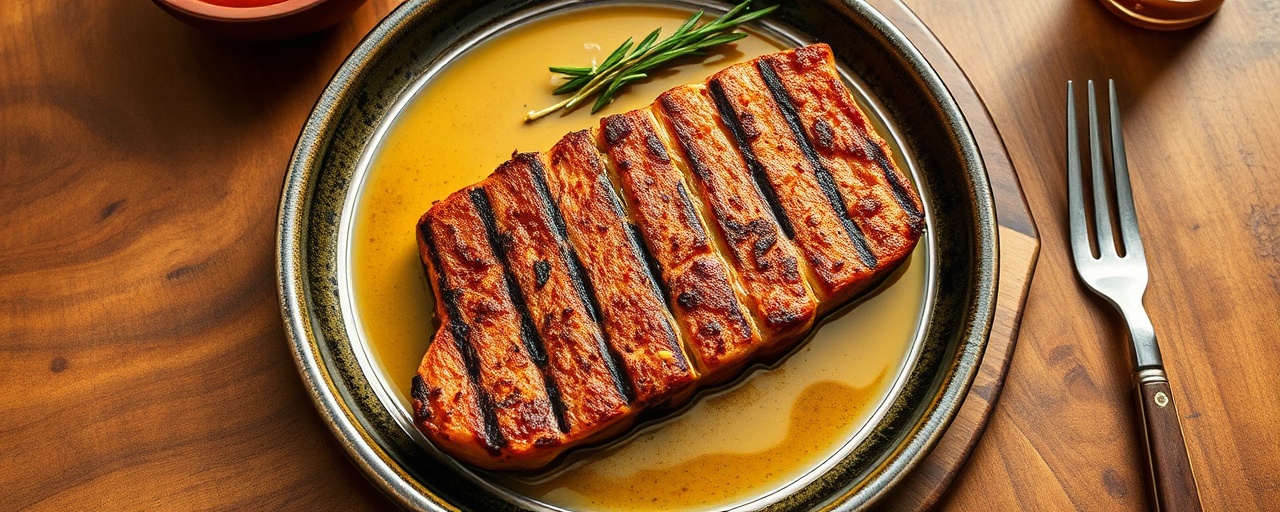 Gegrillter Seitan mit Wacholder-Rosmarin Marinade