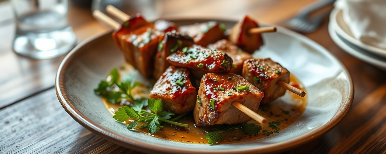 Georgian Fire-Roasted Miso Pork Skewers