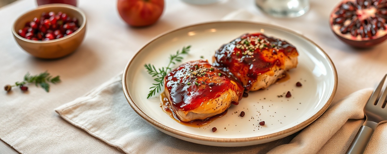 Georgian Pomegranate-Glazed Sous-Vide Chicken Thighs