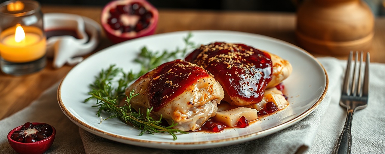 Georgian Pomegranate-Glazed Sous-Vide Chicken Thighs