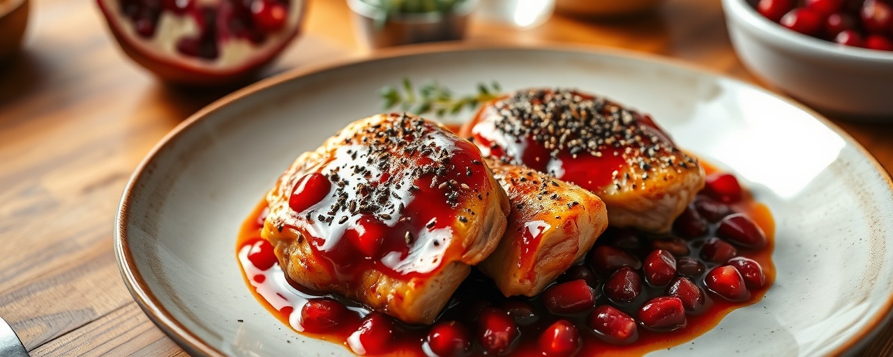 Georgian Pomegranate-Glazed Sous-Vide Chicken Thighs