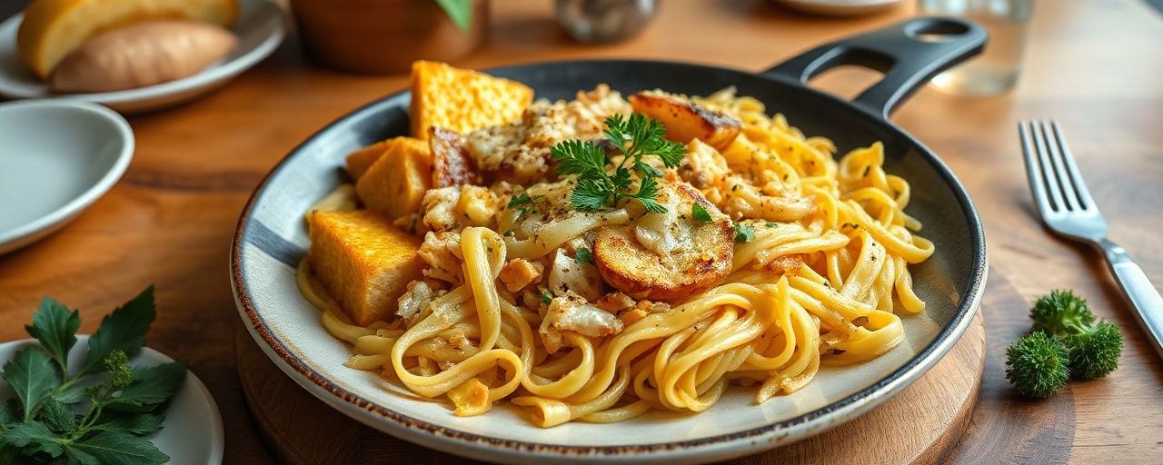 German Fermented Plantain & Sauerkraut Spätzle Skillet