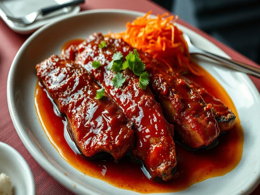 Gochujang-Glazed Roasted Seitan with Kimchi-Radish Salad