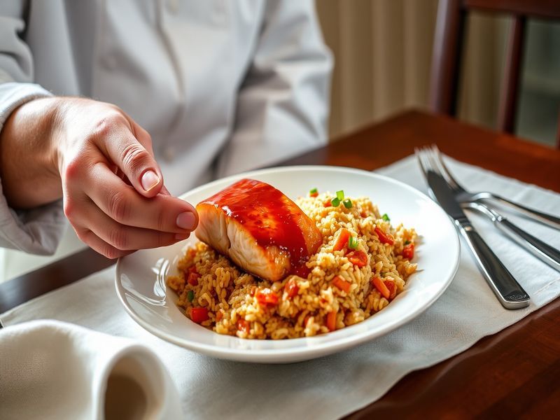 Gochujang Glazed Salmon with Kimchi Fried Rice