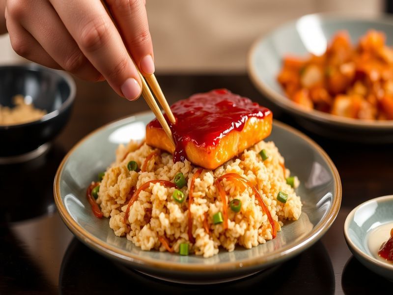 Gochujang Glazed Salmon with Kimchi Fried Rice