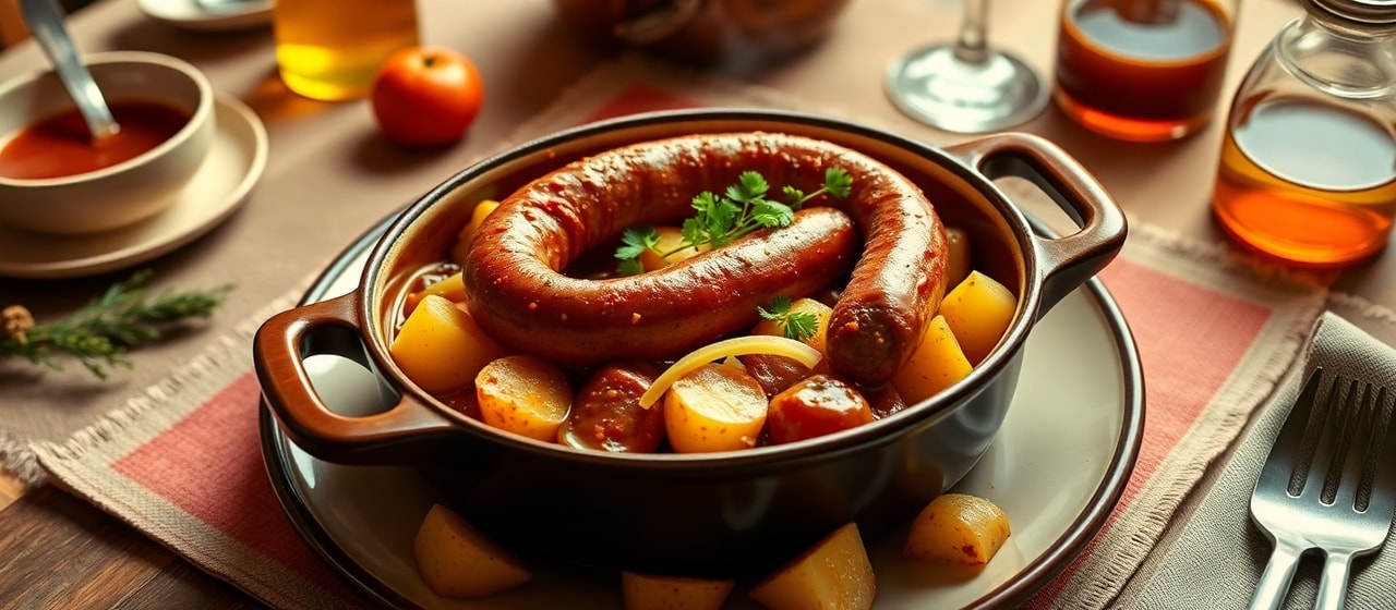 Gochujang-Infused Bavarian Weisswurst Clay Pot Breakfast