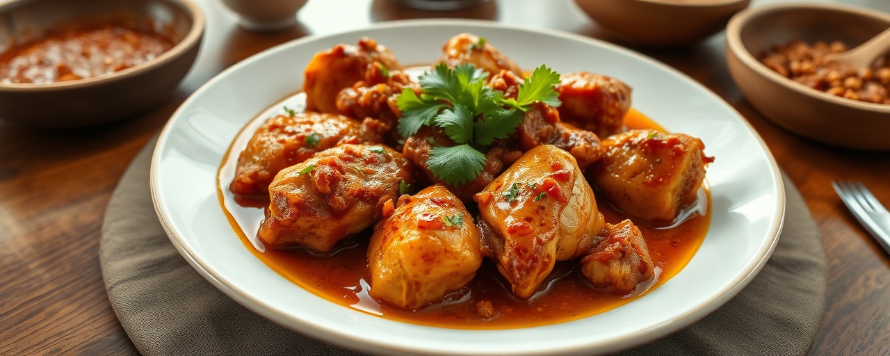Gochujang & Tamarind Stewed Chicken with Coconut-Lime Ferment