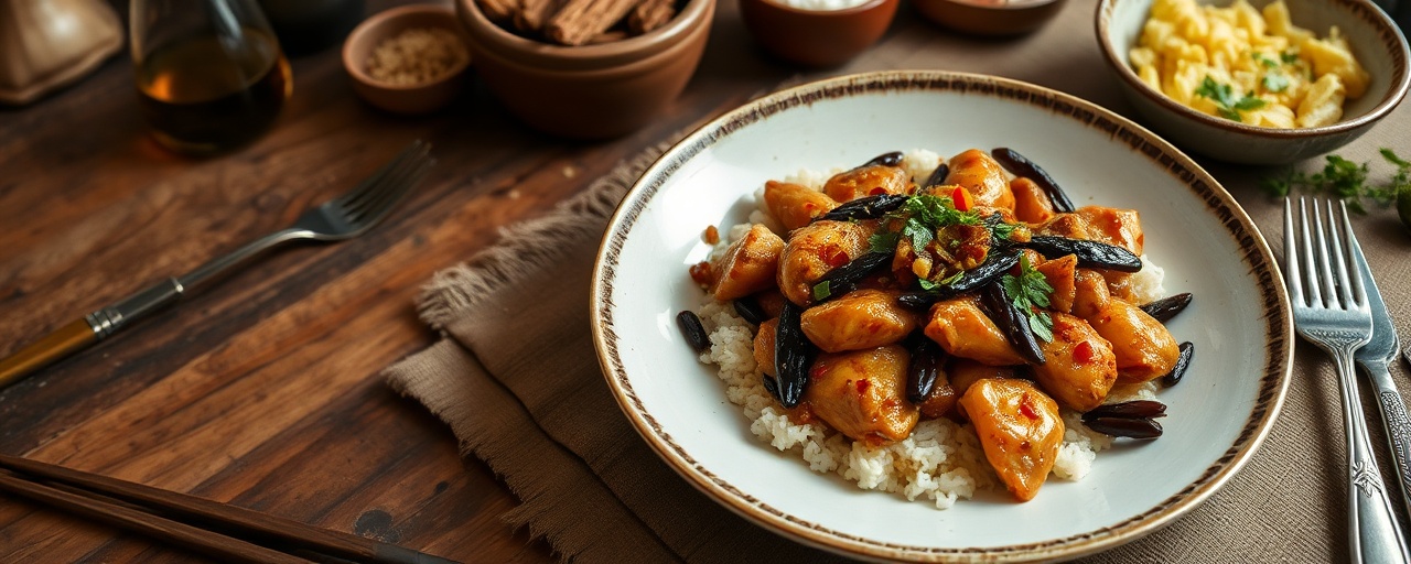 Golden Saffron and Fermented Black Bean Chicken Stir-fry