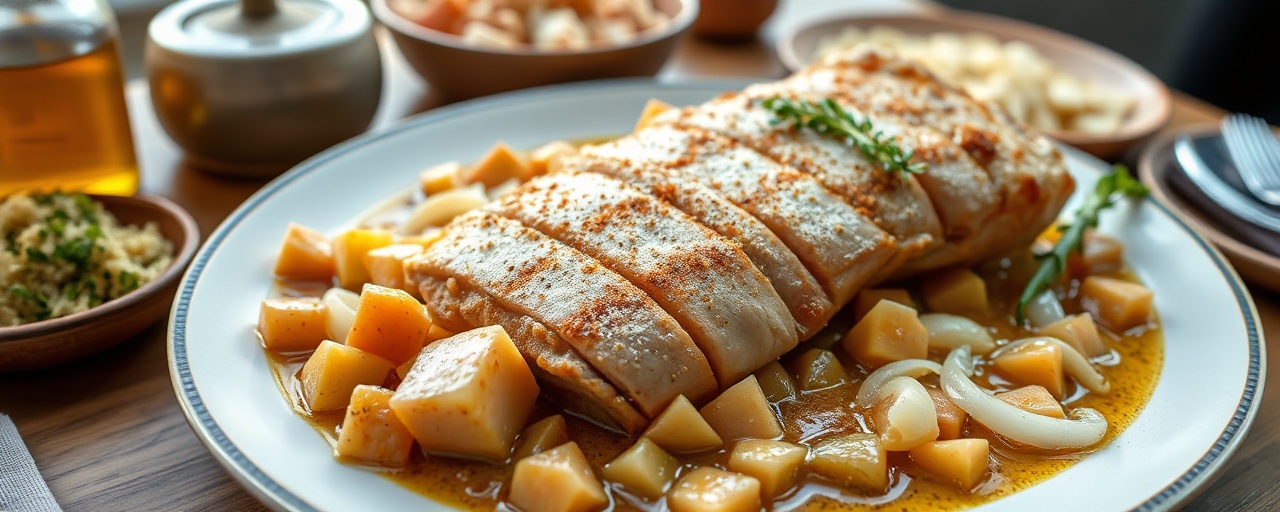 Goldenes Schweinegulasch mit Safran
