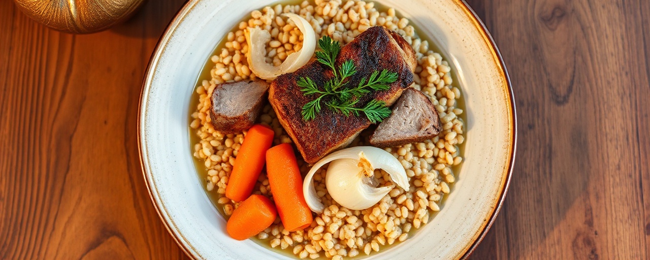 Gorshochek Svininy i Grechnevoy Kashi (Clay Pot Pork Belly with Buckwheat Kasha)