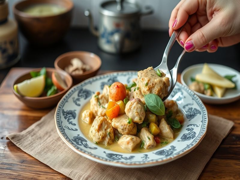 Green Curry Chicken with Lychee and Thai Basil
