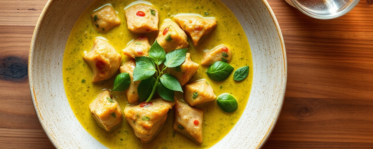 Green Curry Chicken with Lychee and Thai Basil