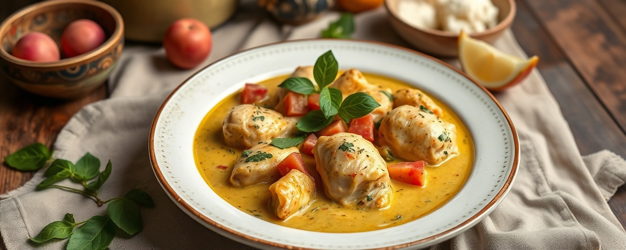 Green Curry Chicken with Lychee and Thai Basil