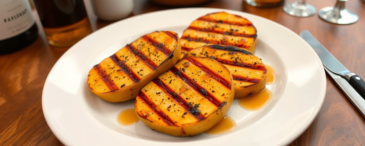 Grilled Butternut Squash Steaks with Maple-Bourbon Glaze