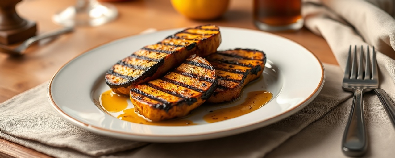 Grilled Butternut Squash Steaks with Maple-Bourbon Glaze