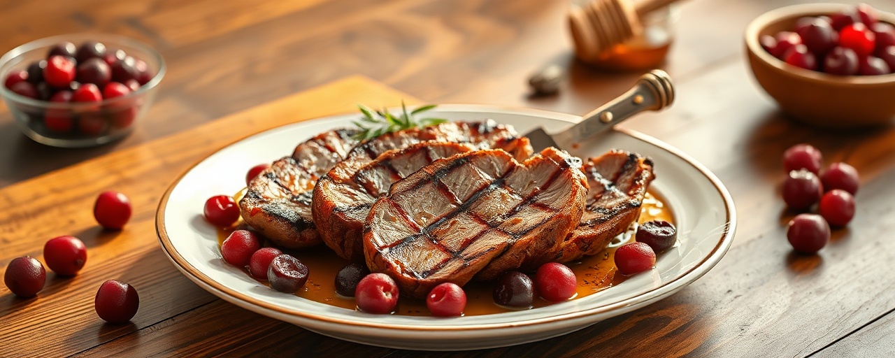 Grilled Duck with Cranberry and Honey Glaze (Utka na Grillu s Klyukvenno-Medovoy Glazuryu)