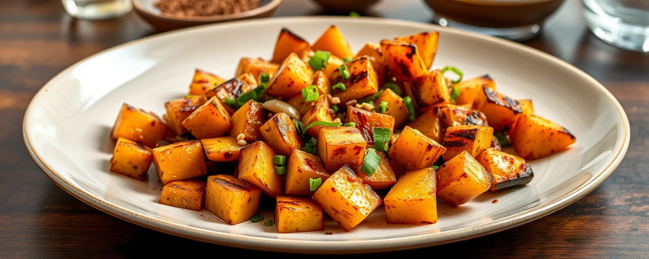 Grilled Five-Spice Butternut Squash with Ginger-Sesame Glaze
