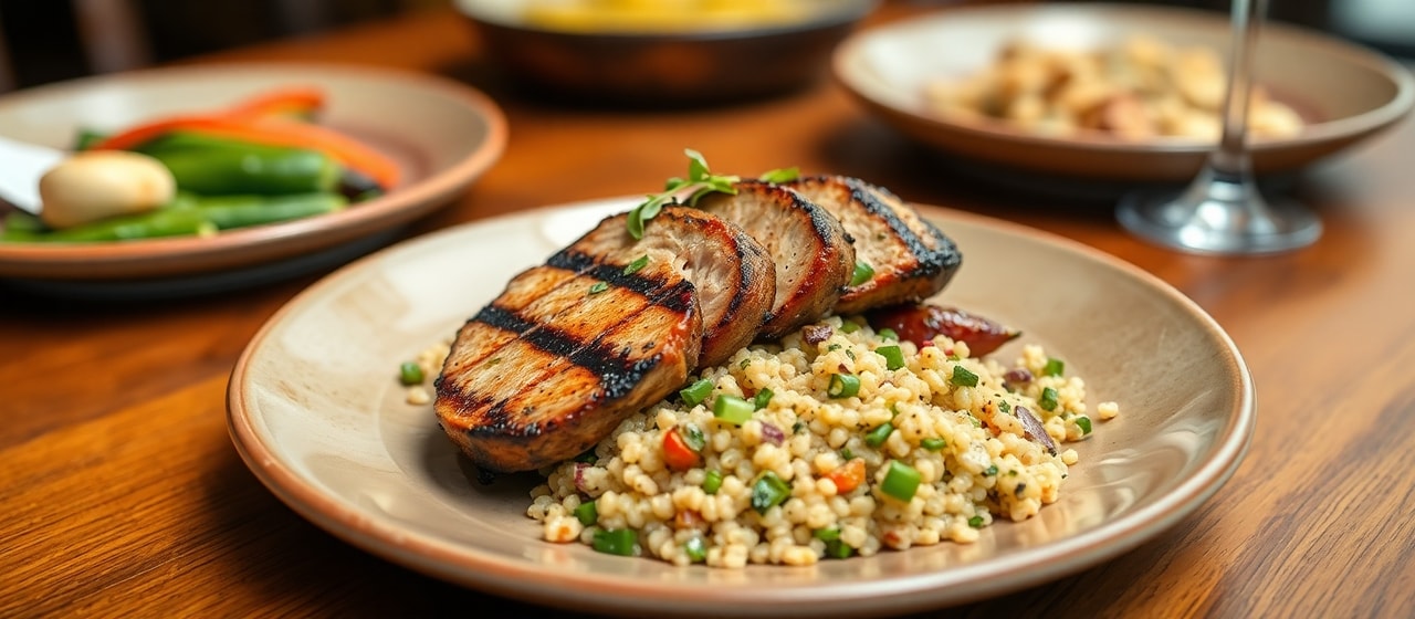 Grilled Mediterranean Duck Breast with Herbed Quinoa Salad