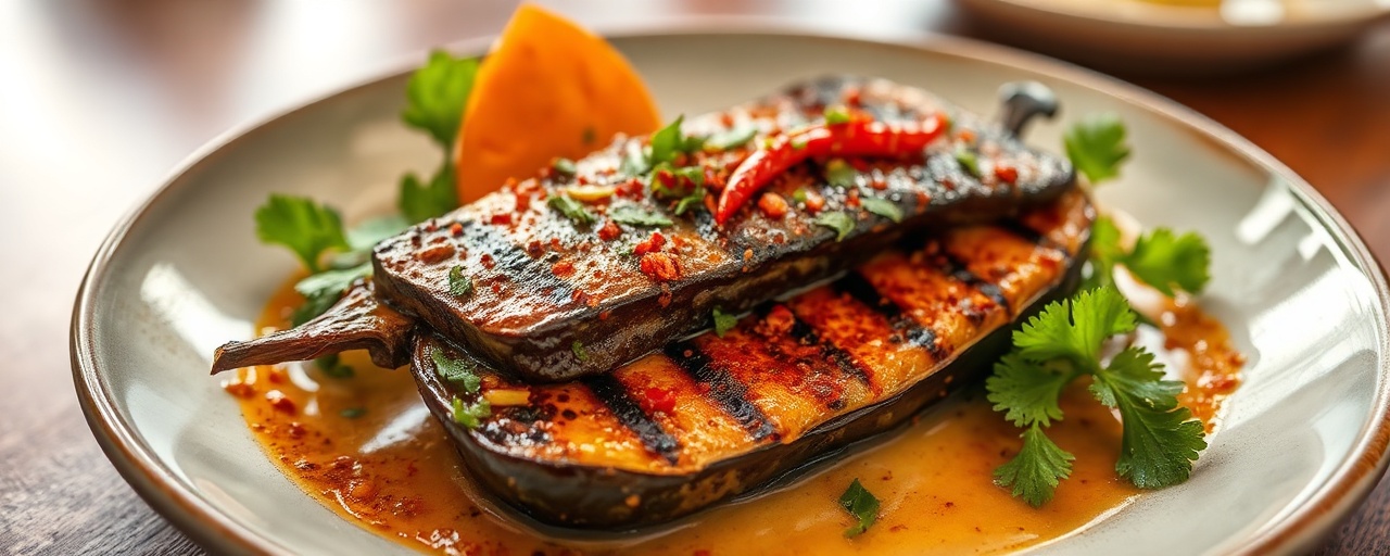 Grilled Sri Lankan Eggplant with Spicy Tamarind Glaze