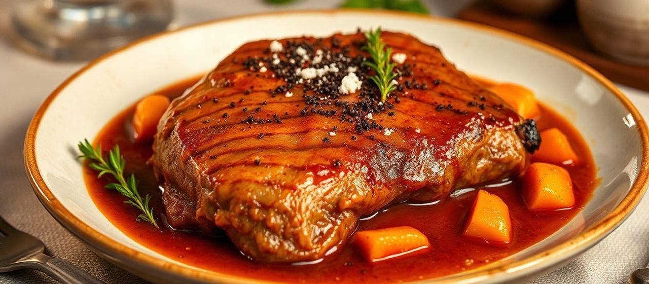 Guisado de Carne de Porco e Romã em Barro