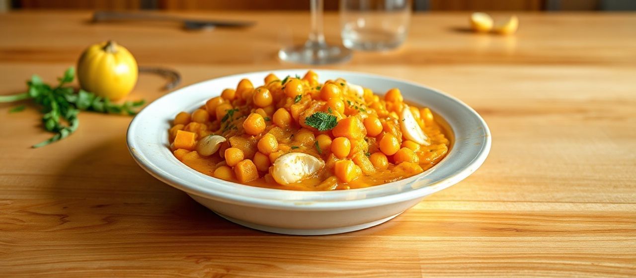 Guiso de Calabaza y Garbanzos con Jerez y Pimentón