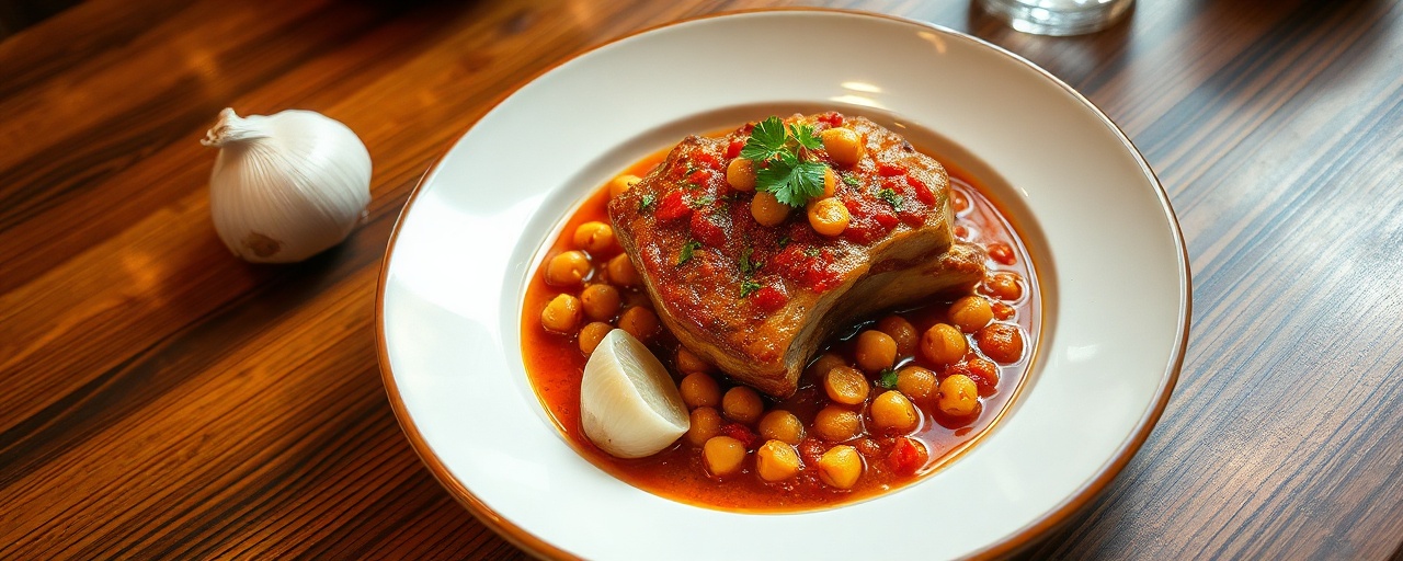 Guiso de Cerdo Ahumado con Garbanzos y Toque de Gochujang
