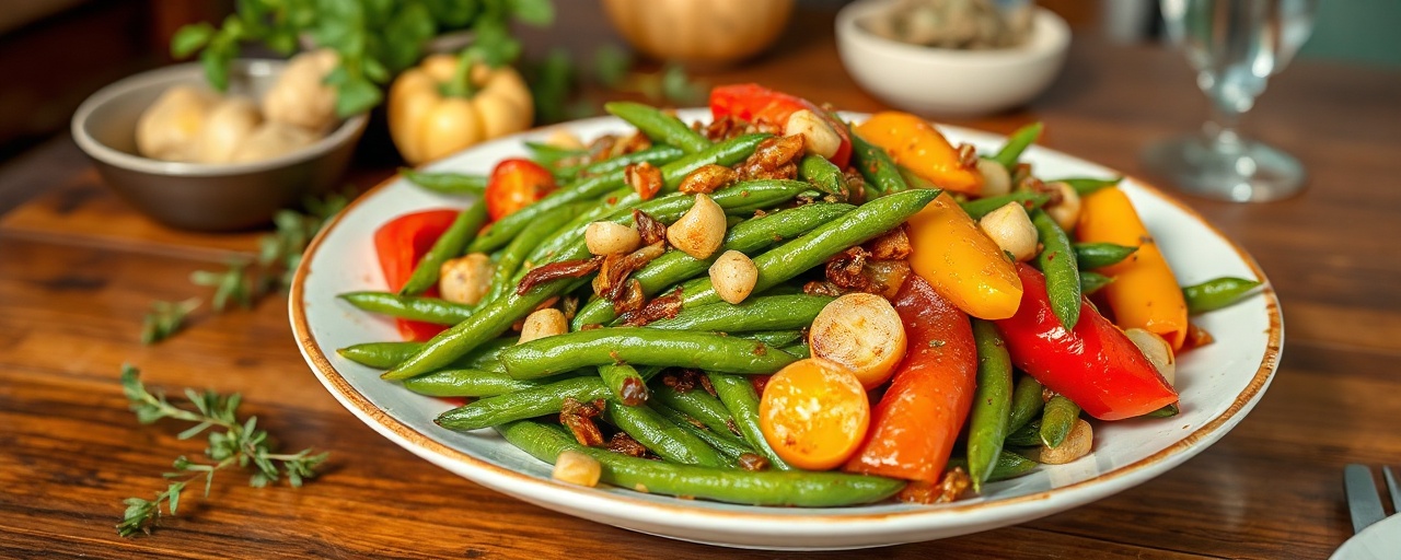 Haricots Verts et Poivrons Sautés au Cardamome