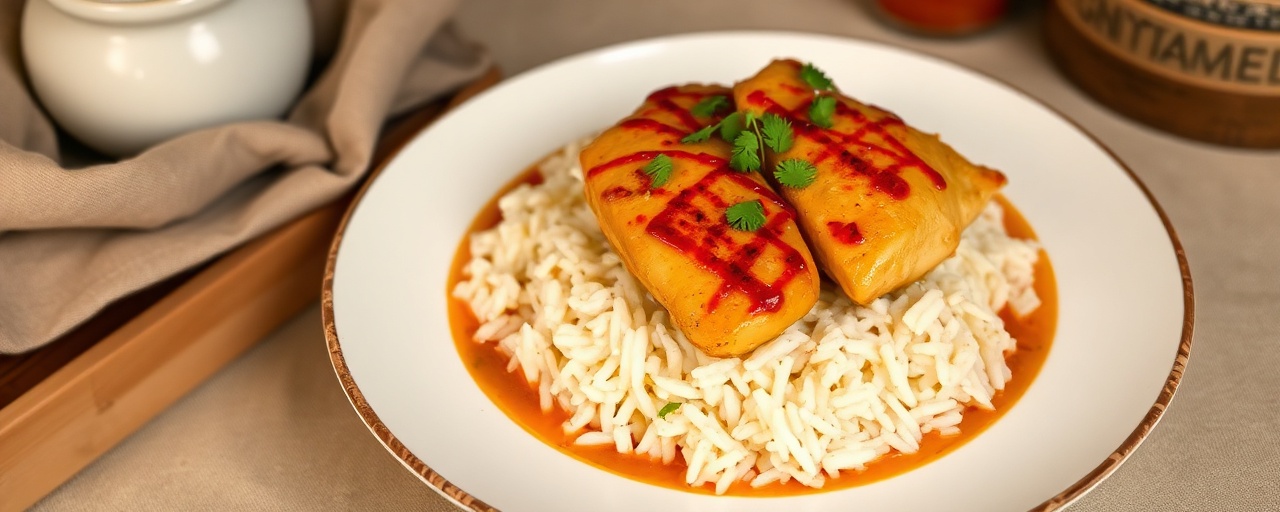 Harissa-Infused Poached Chicken Borbor