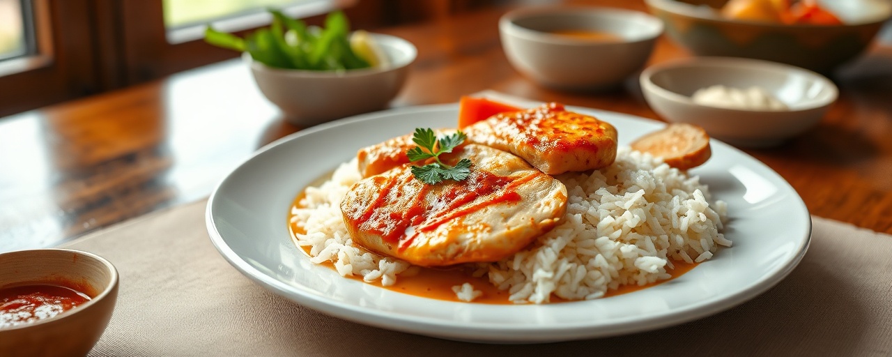 Harissa-Infused Poached Chicken Borbor